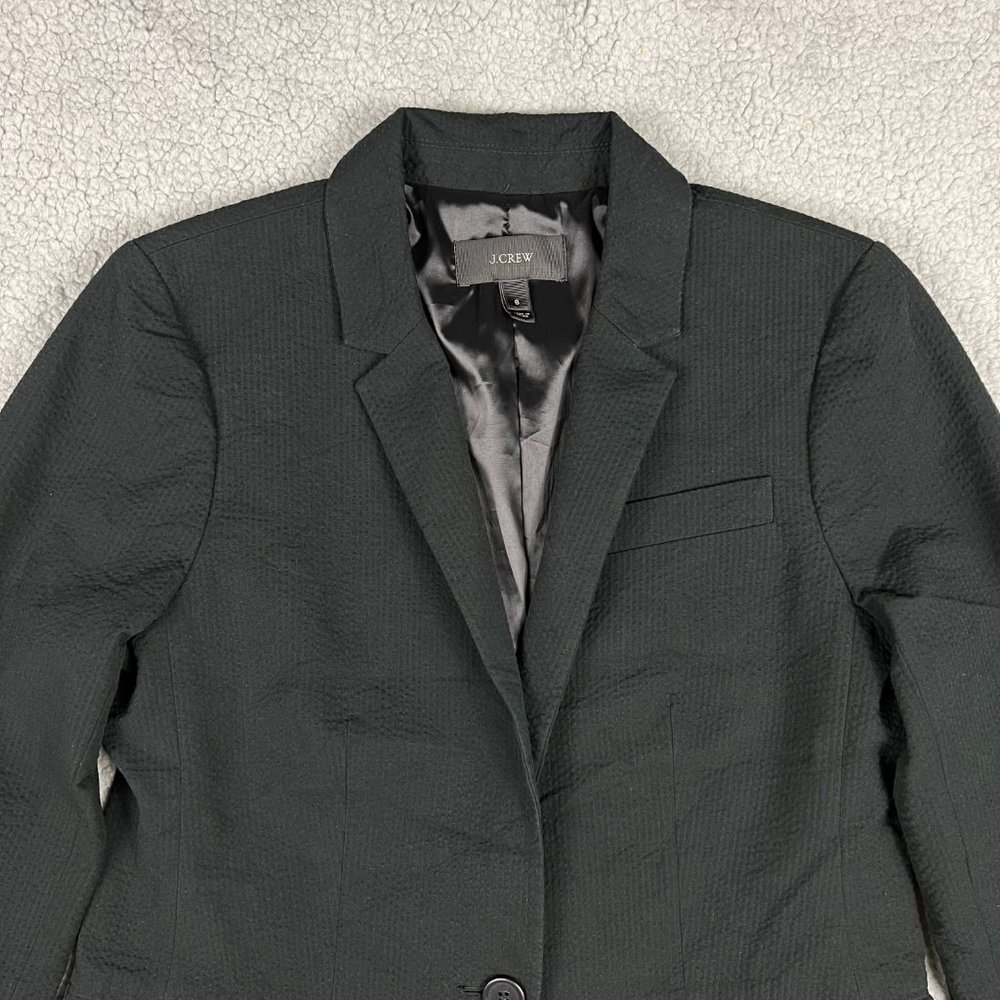 J Crew Blazer Women 6 Small Black Parke Jacket Textured Sport Coat Suit Casual 4 - Picture 6 of 11